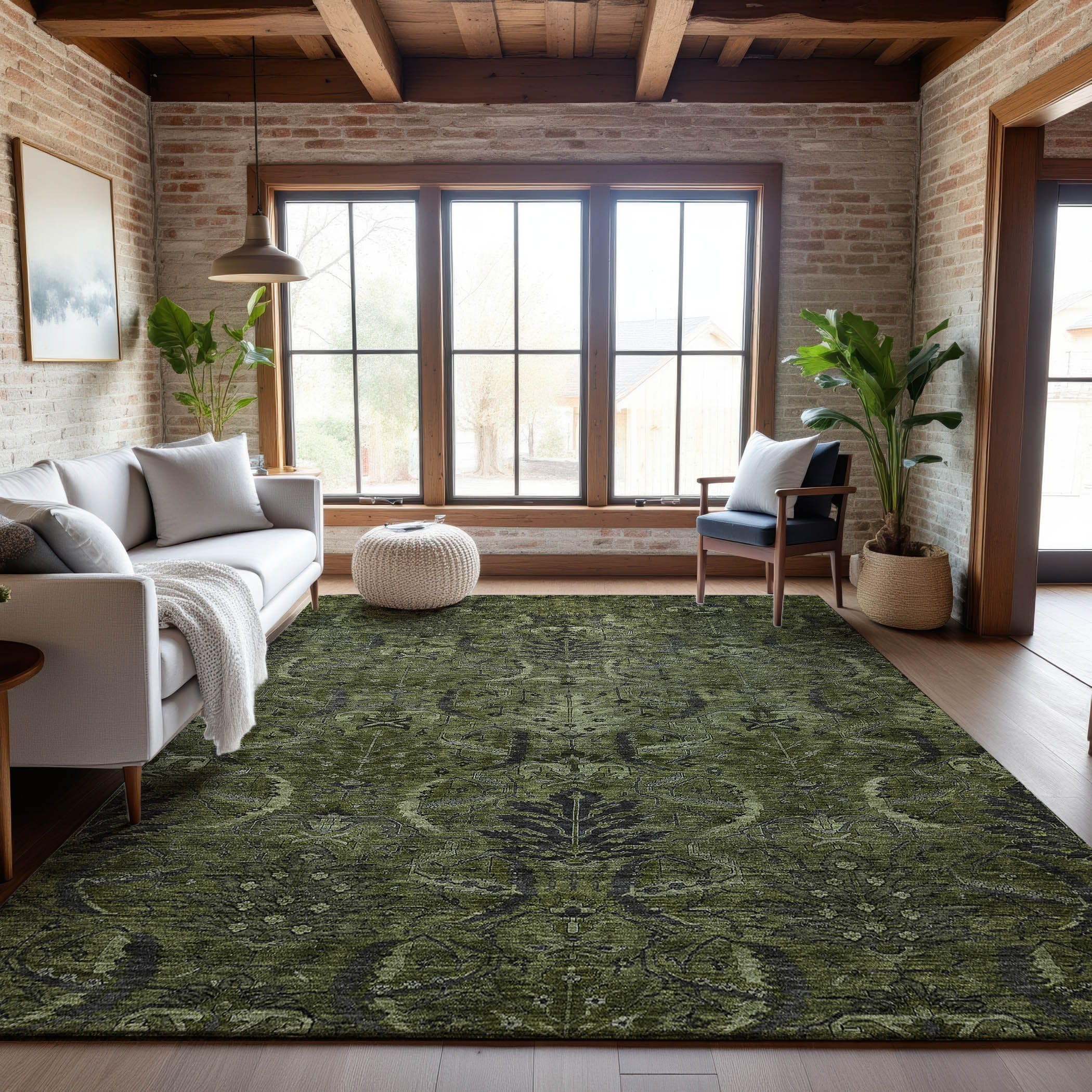 Amazon.com: Addison Rugs Mayfield AMF1082 Olive 8' x 10' Indoor